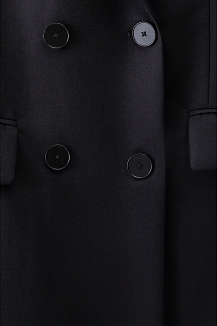 KOLLU BLAZER ELBİSE - SİYAH